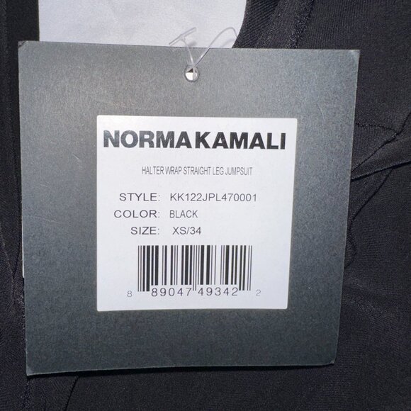 Norma Kamali Halter Wrap Straight Leg Jumpsuit – Black XS - Picture 4 of 7